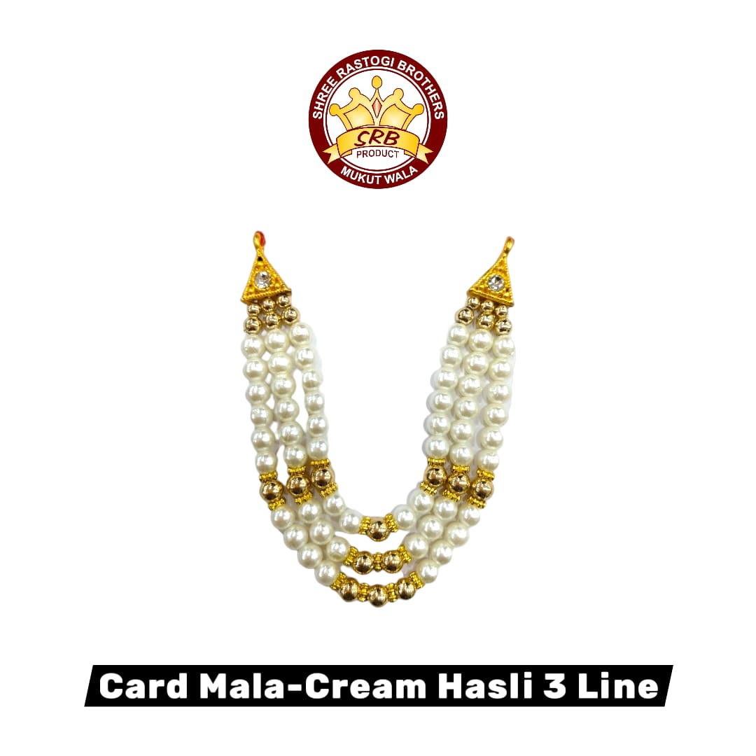 Card Mala -Cream Hasli 3 Line