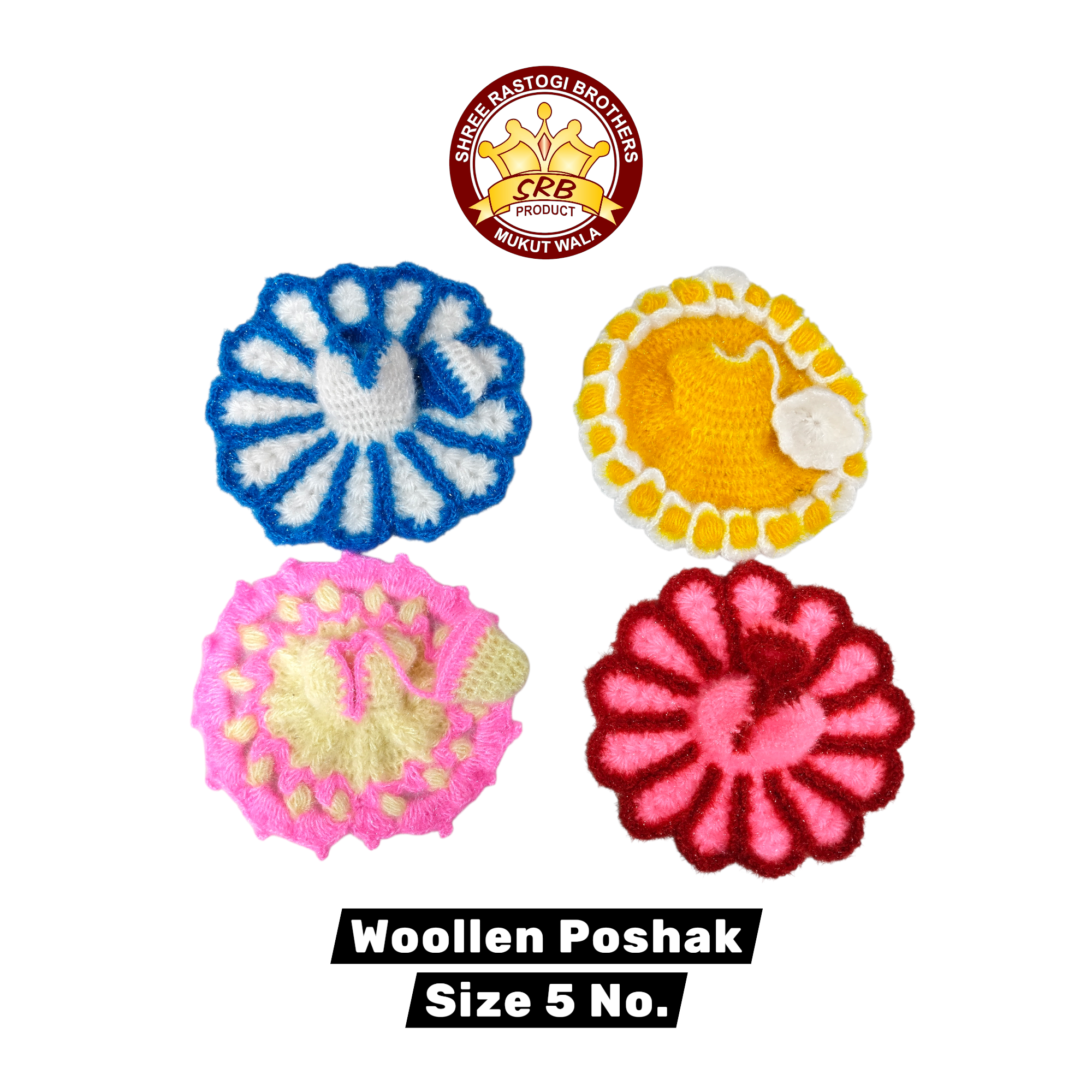 Shining Woollen Poshak for Laddu Gopal Idol (Set of 4 pcs.) D-02