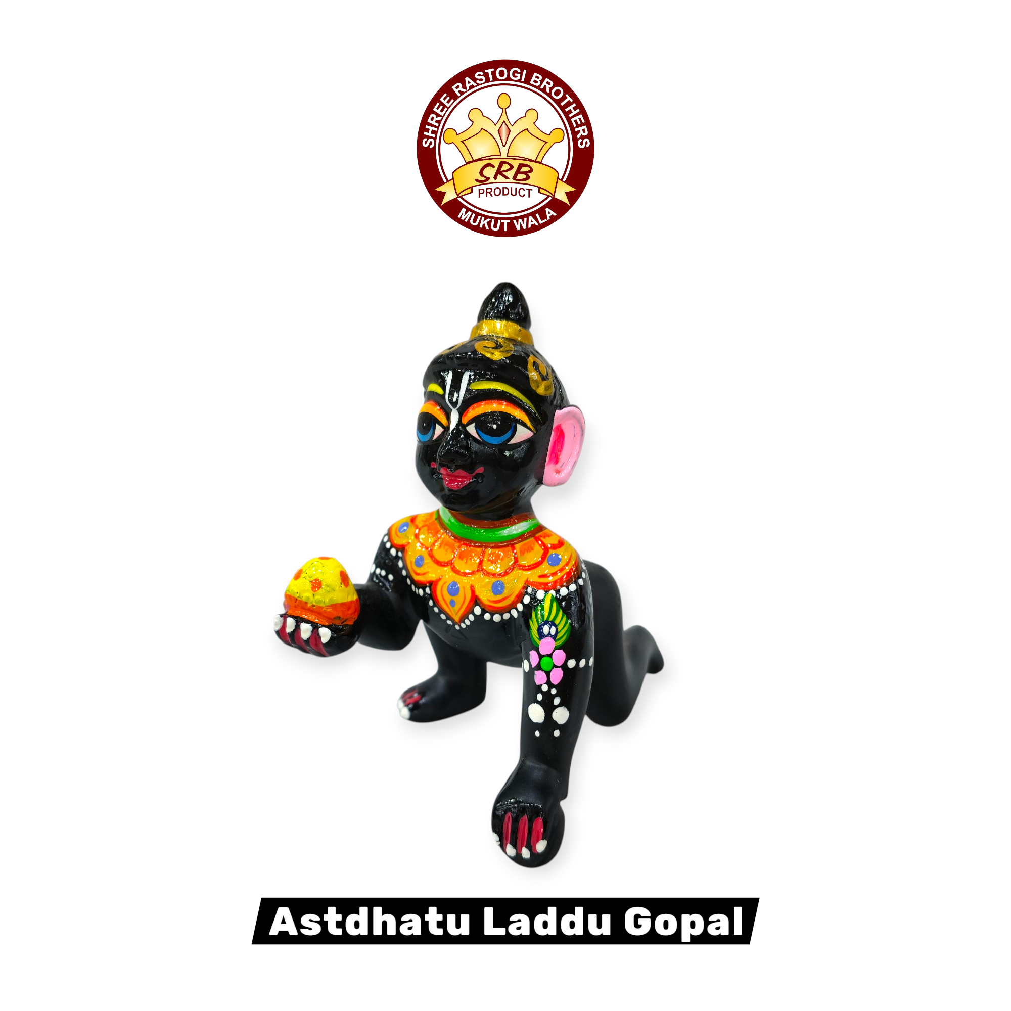 Black Colored Asthdhatu Laddu Gopal With Shringar