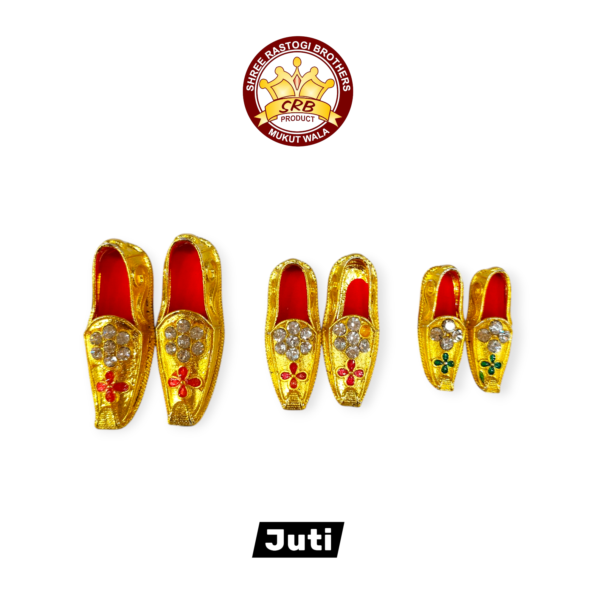 Golden Color Metal Juti / Mojadi For Deity (J-2)
