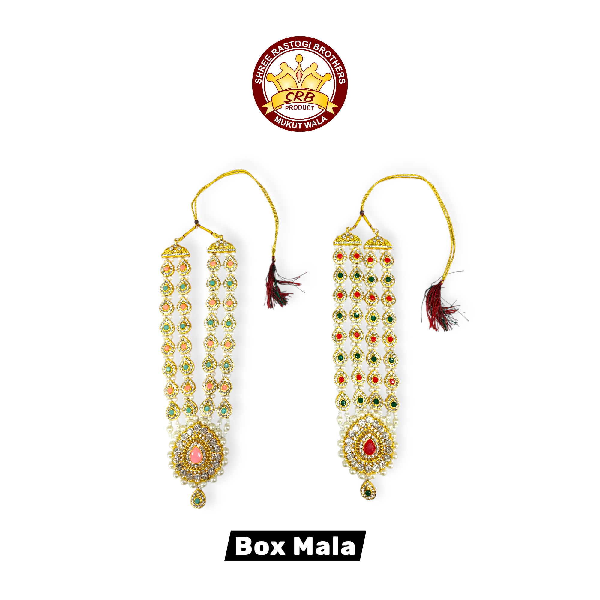 MultiColor Moti Mala For Big Size God Idol (D-532)