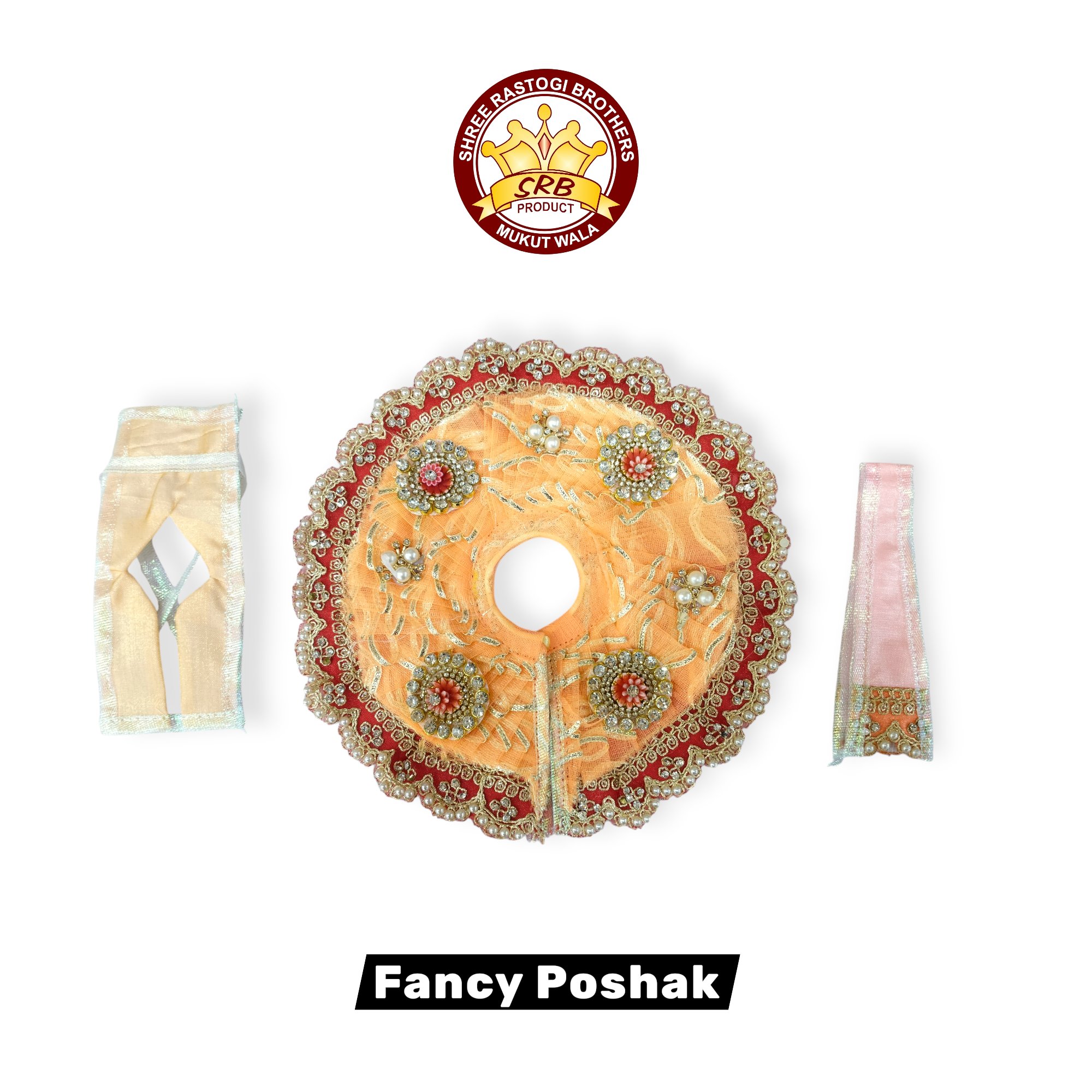 Beautiful Heavy Net Fancy Dress For Laddu Gopal With Patka & Choli (FGP-11)