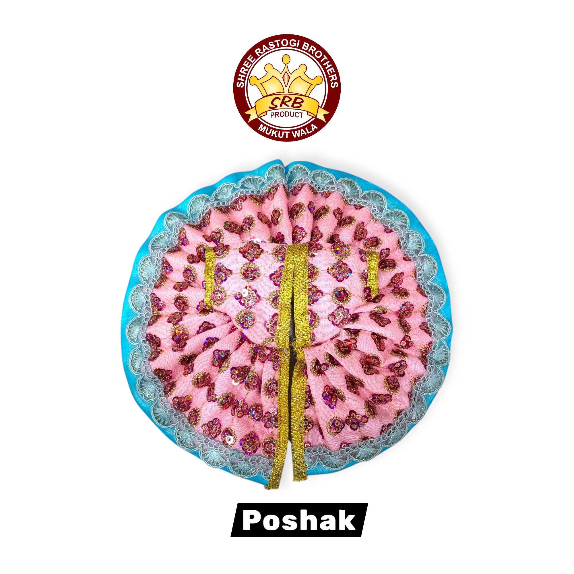 Laddu Gopal Gol Poshak in Sitara cloth work