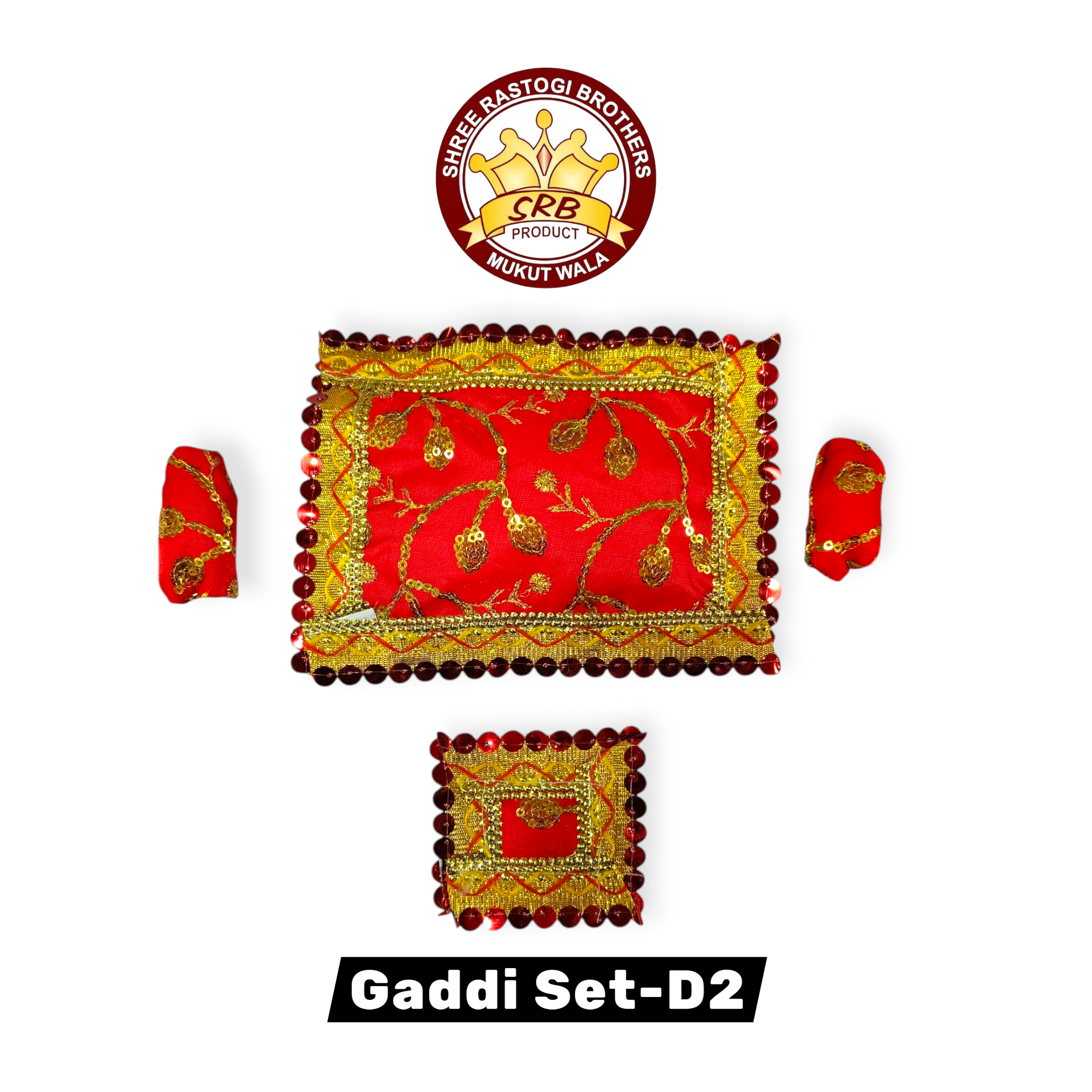 Laddu Gopal Comfortable Soft Gaddi Set With Two Cushion