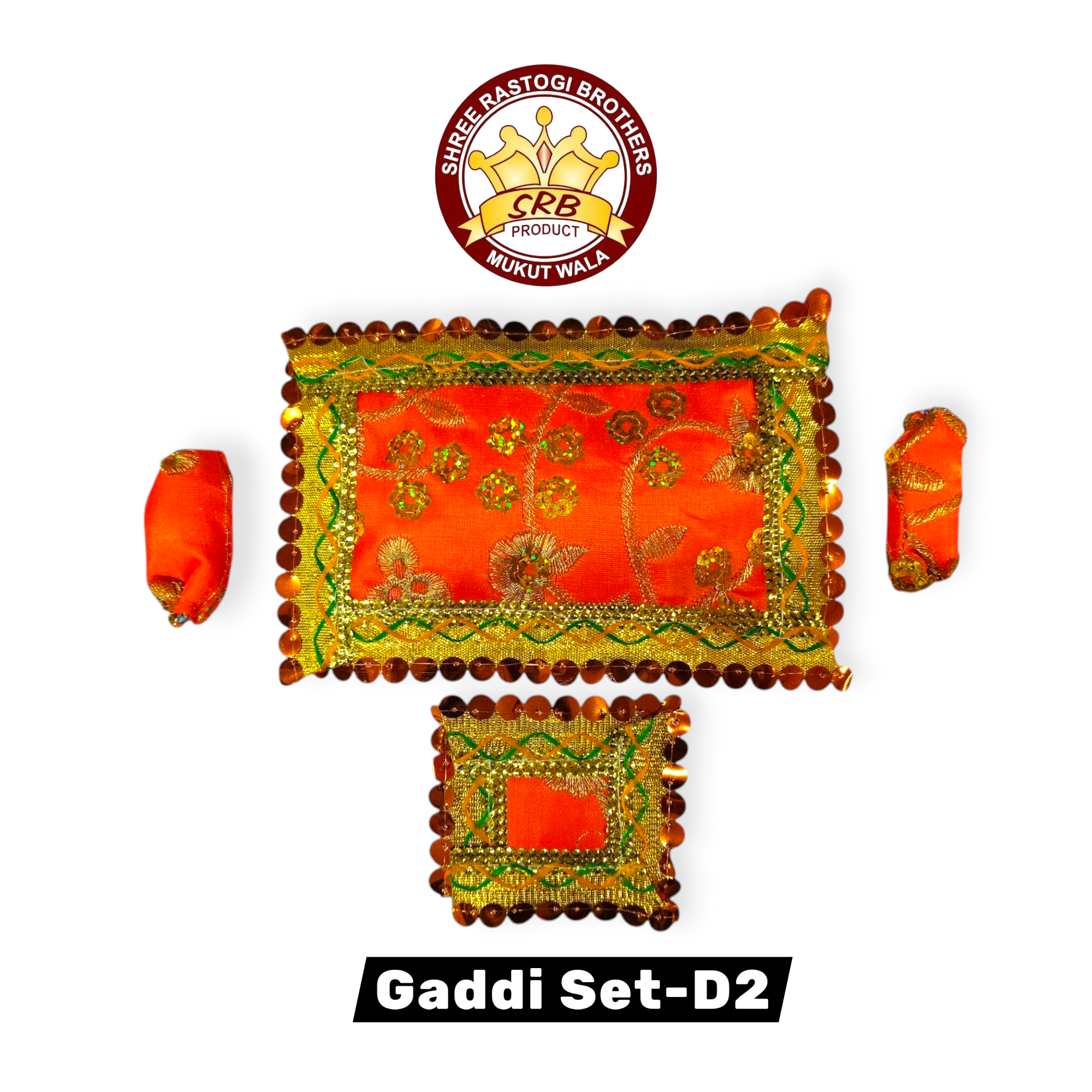Laddu Gopal Comfortable Soft Gaddi Set With Two Cushion