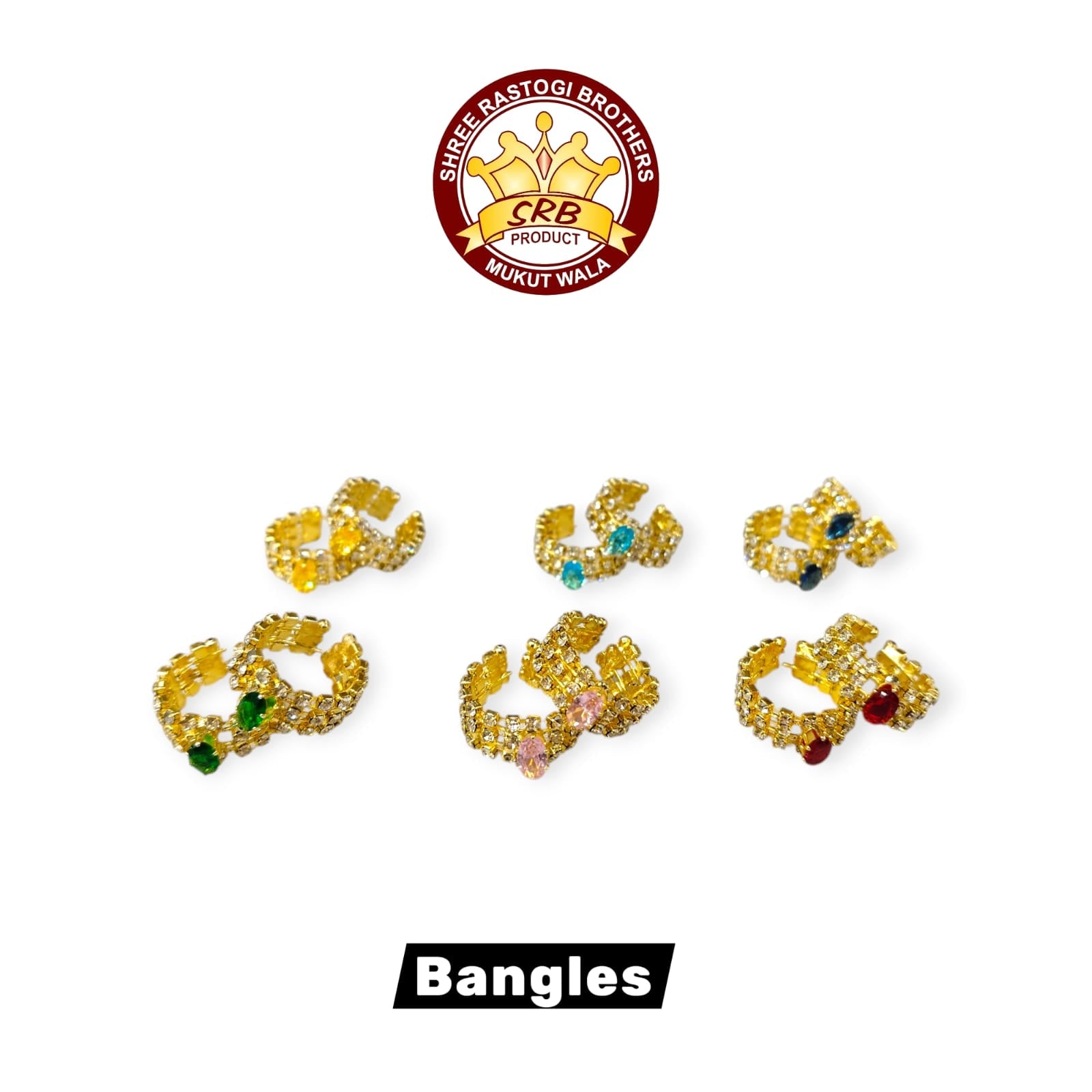 Three Layer Stone Bangles With Diamond For Laddu Gopal (SB-3)