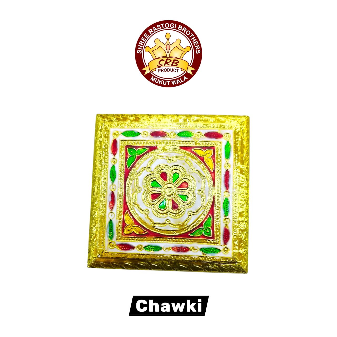 Handicraft Meenakari Flower Design Pooja Chowki