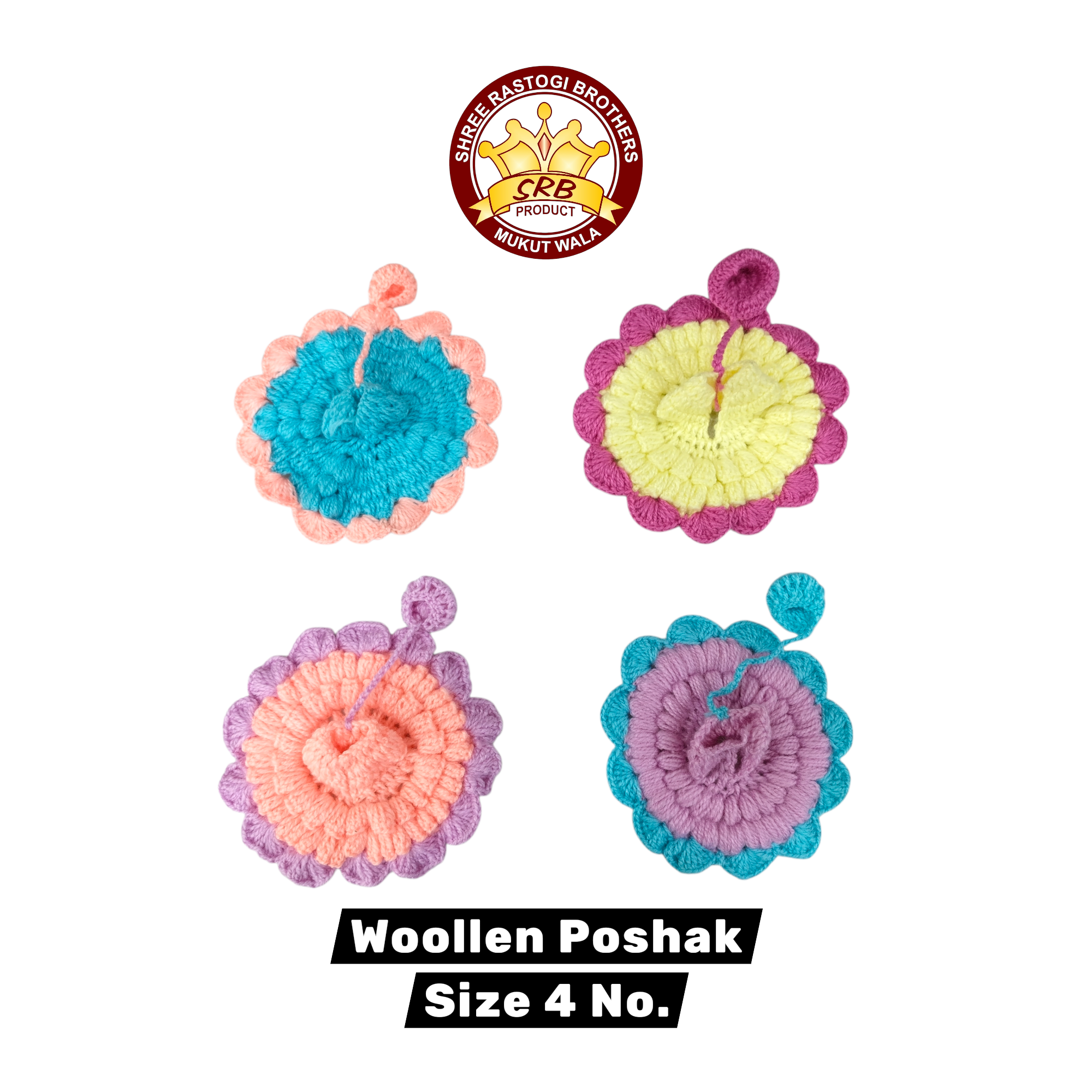 Woollen Poshak for Laddu Gopal (Mix Designs) (Set of 4 pcs.) D-01