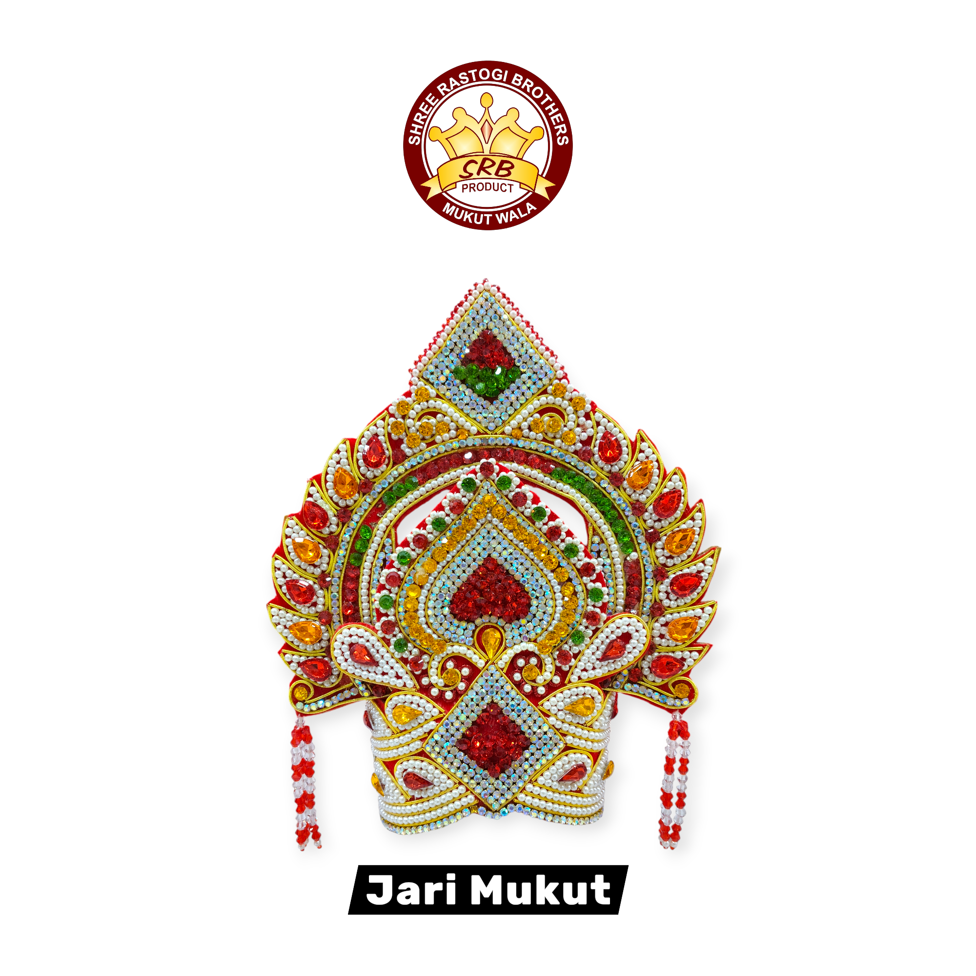 MultiColor Stone Mukut For All God Idol