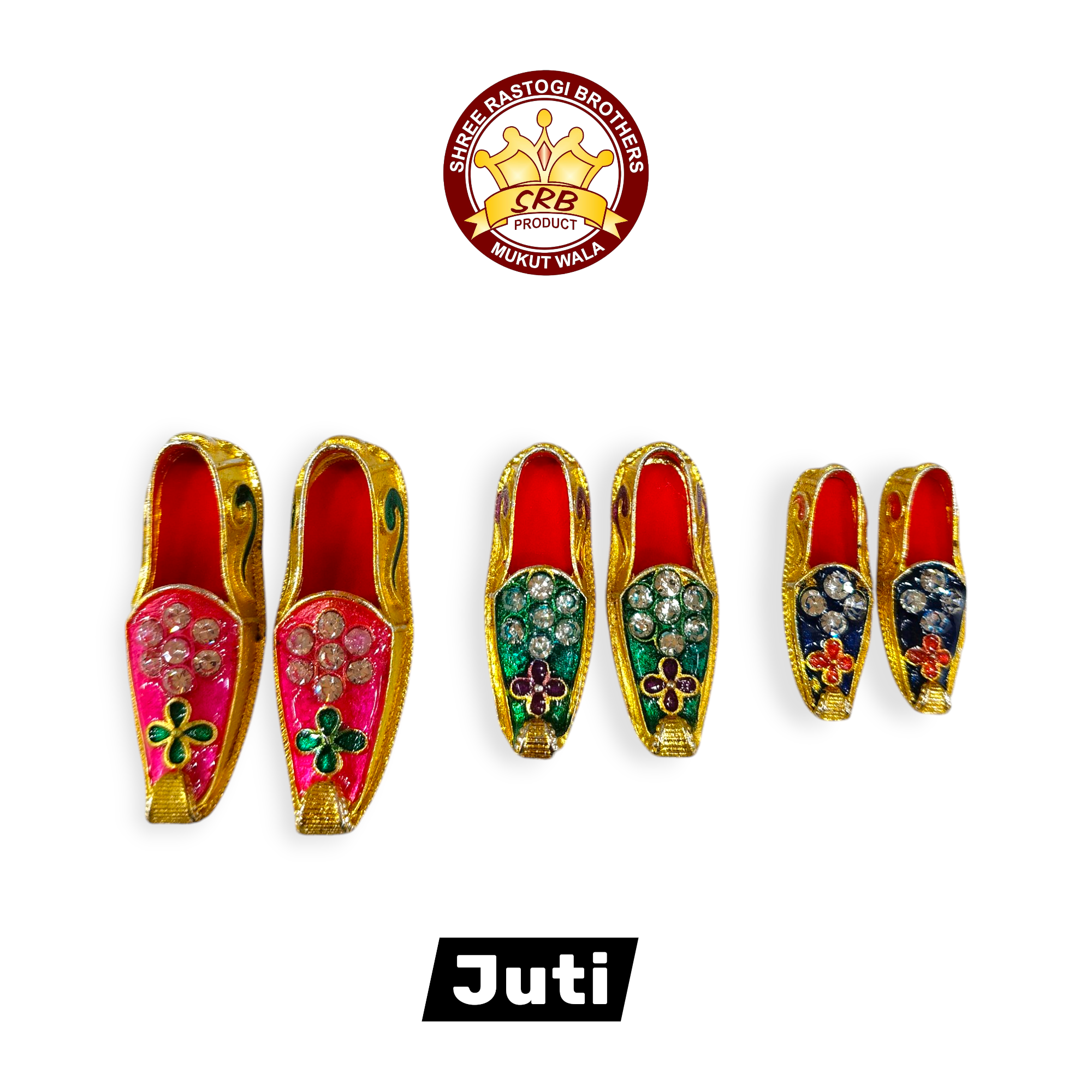 Traditional Metal Footwear For Deity Mojadi/Jooti Laddu Gopal Multicolor (J-1)