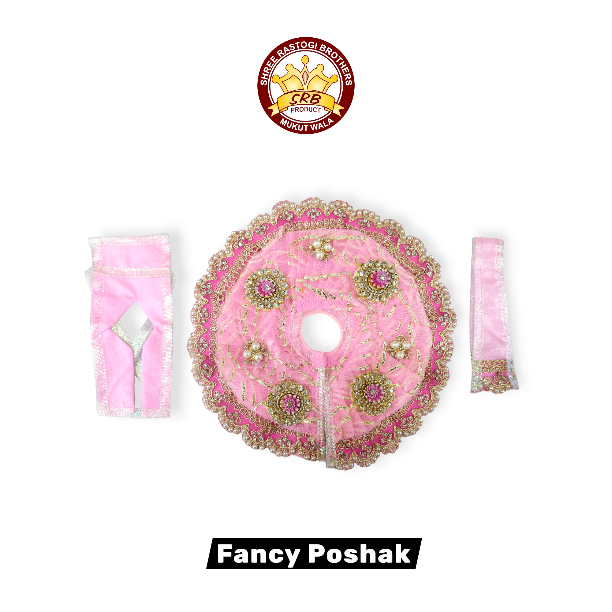 Beautiful Heavy Net Fancy Dress For Laddu Gopal With Patka & Choli (FGP-11)