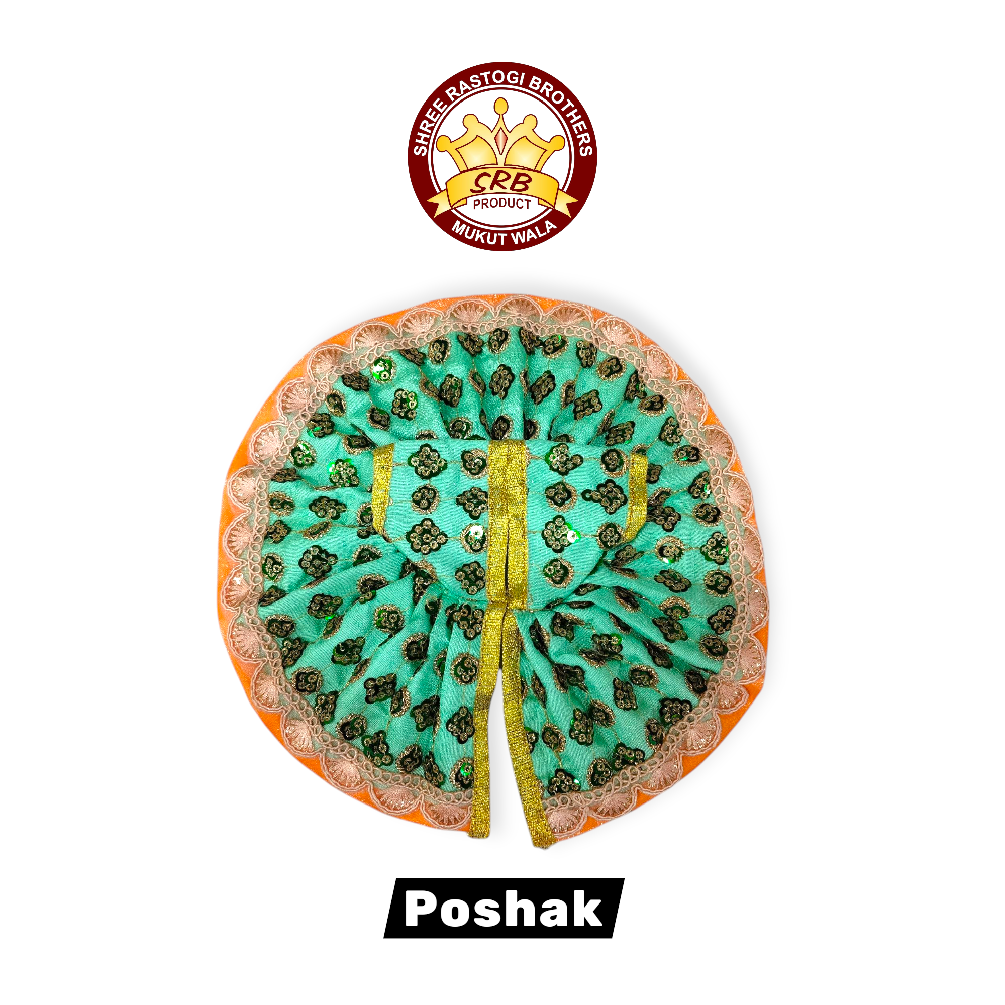 Laddu Gopal Gol Poshak in Sitara cloth work