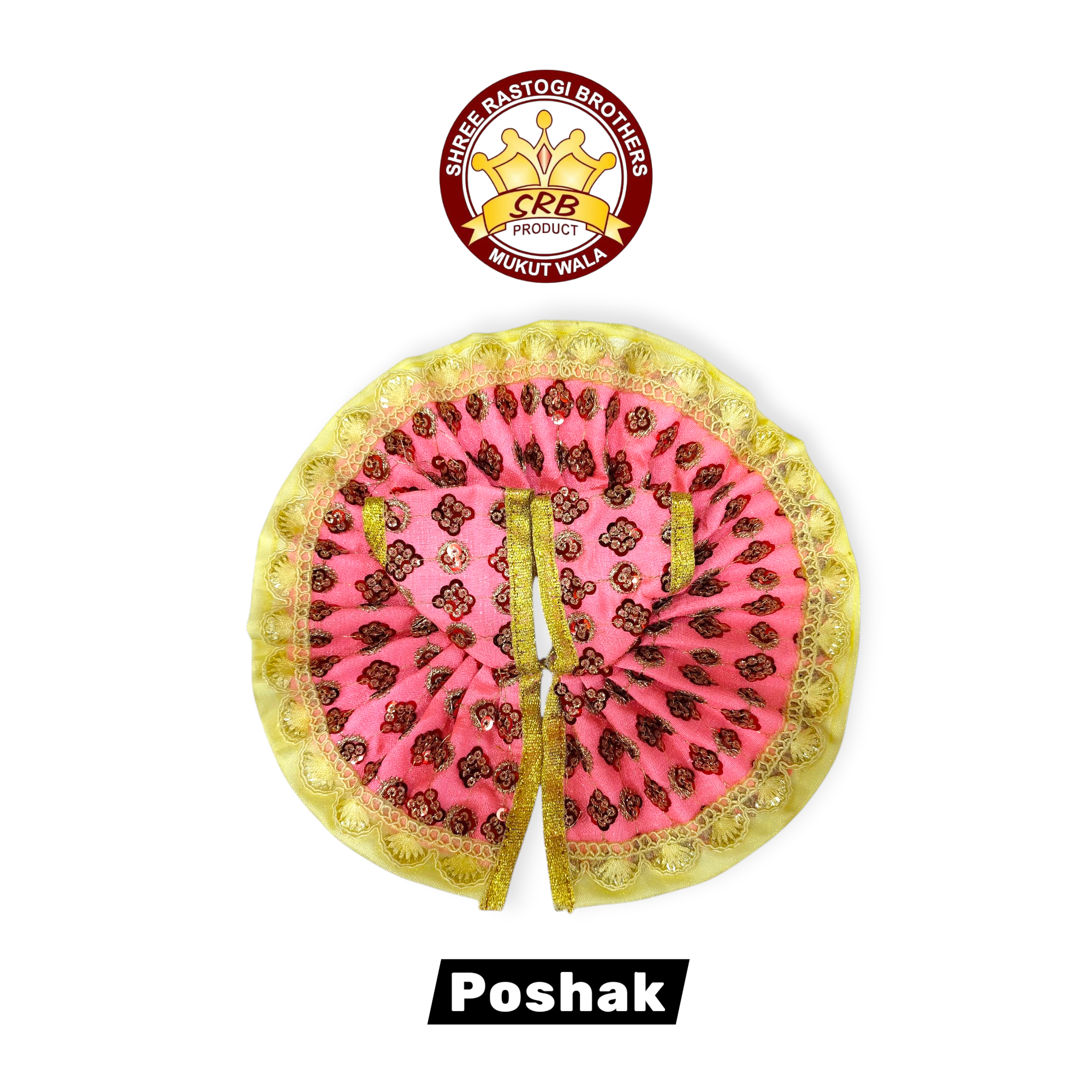 Laddu Gopal Gol Poshak in Sitara cloth work