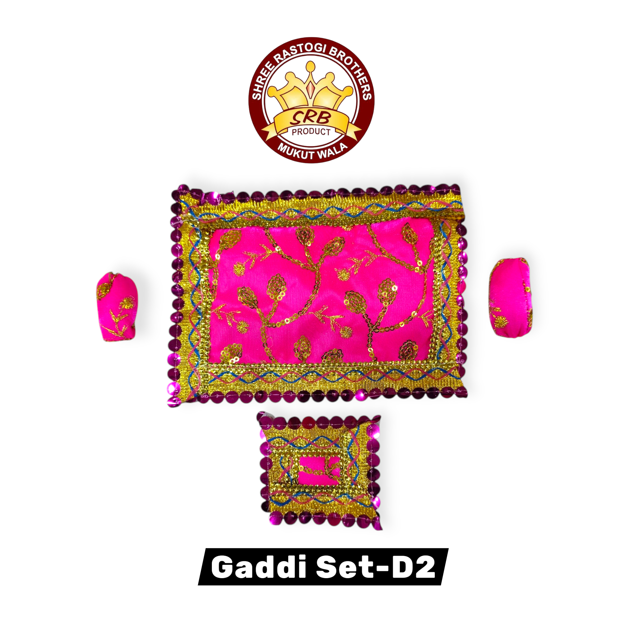Laddu Gopal Comfortable Soft Gaddi Set With Two Cushion