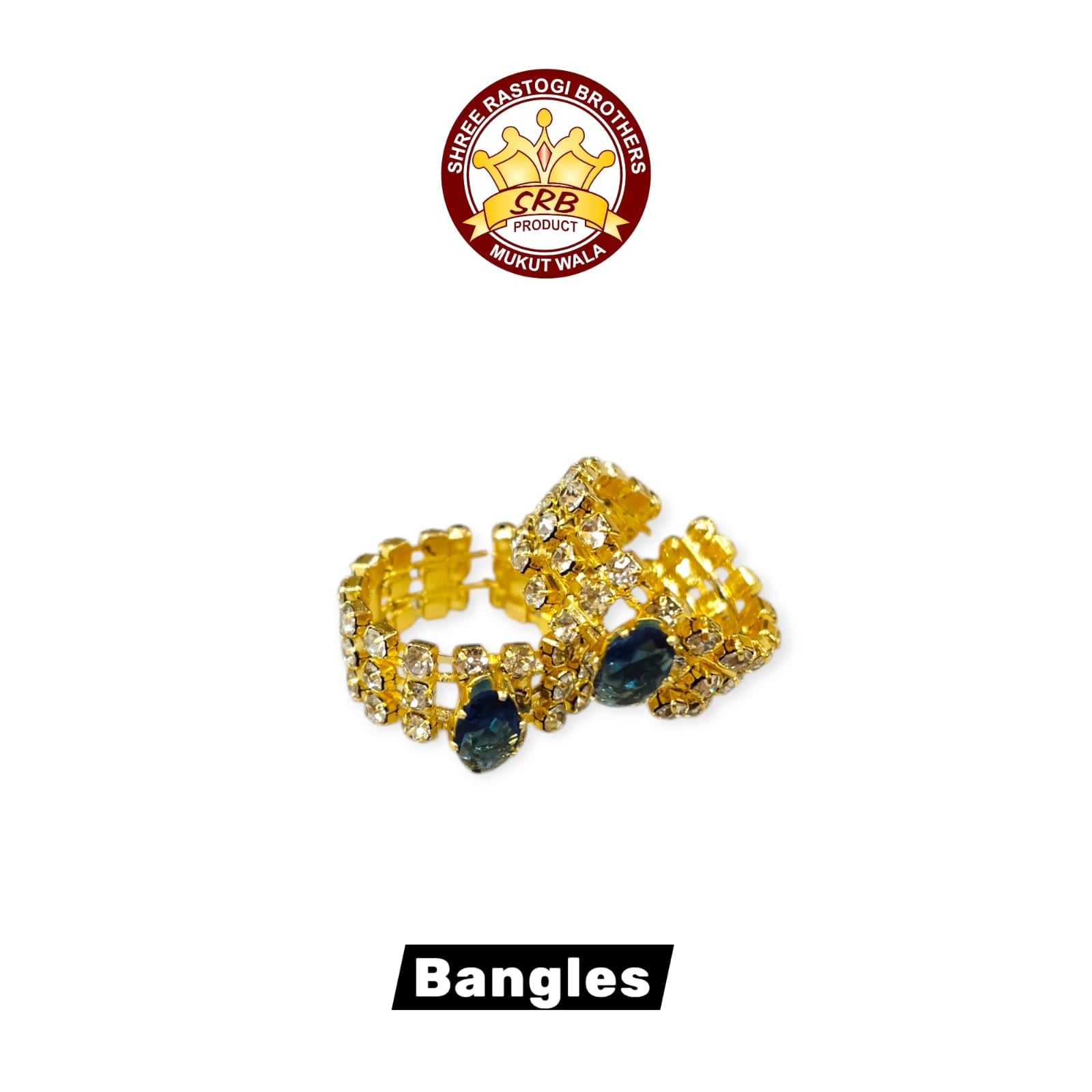 Three Layer Stone Bangles With Diamond For Laddu Gopal (SB-3)