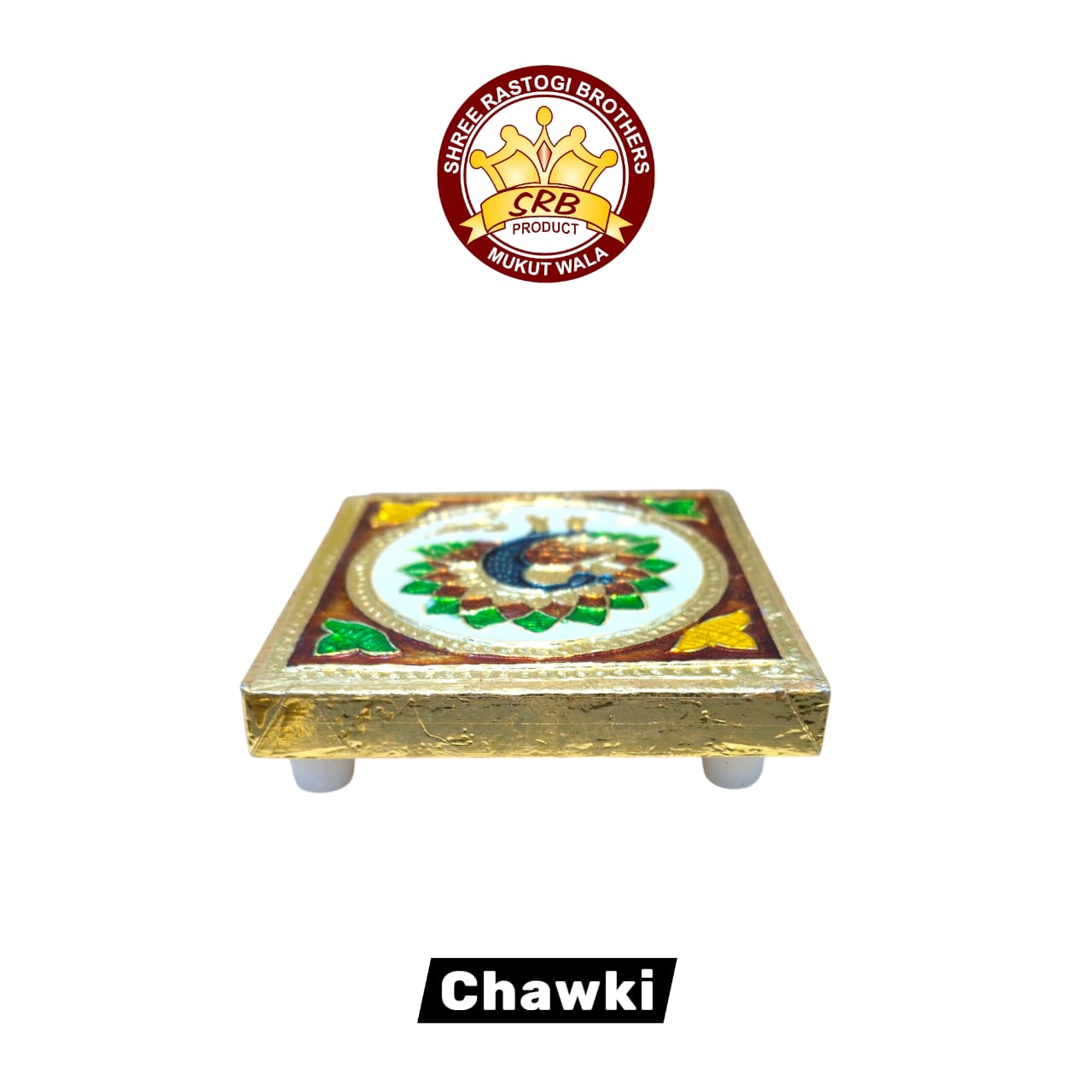 Handicraft Meenakari Flower Design Pooja Chowki