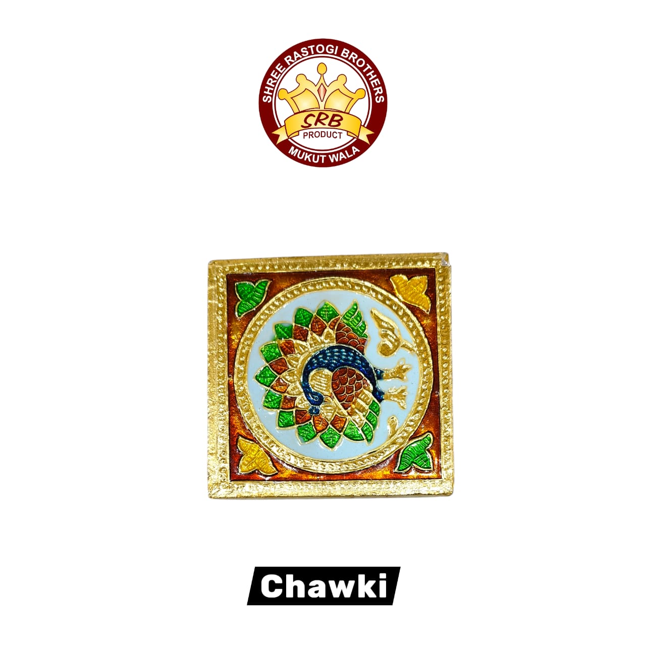 Handicraft Meenakari Flower Design Pooja Chowki