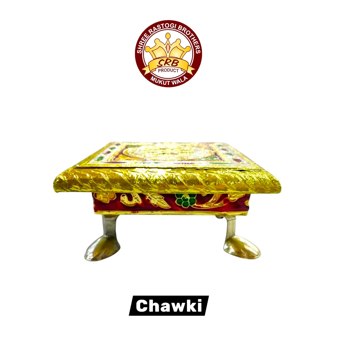 Handicraft Meenakari Flower Design Pooja Chowki